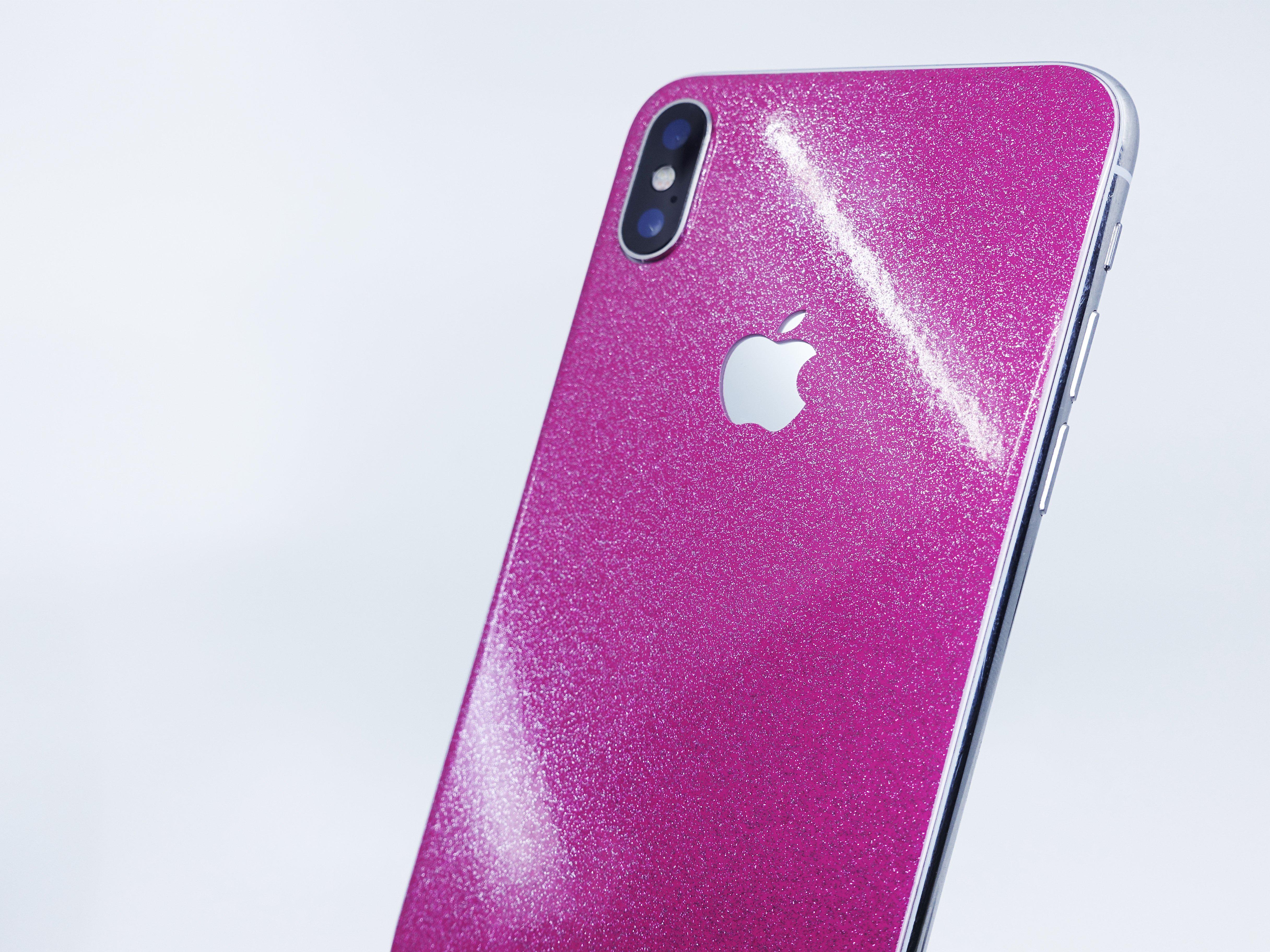 Glitter Pink iPhone X/XS/XS Max skin make it stick